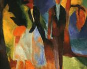 奥古斯特 马克 : People at the blue lake